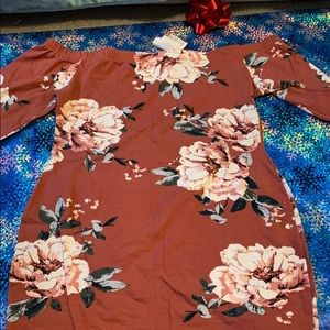 Mauve Off the Shoulder Midi Dress